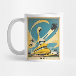 Museu Oscar Niemeyer Curitiba Brazil Vintage Tourism Travel Poster Mug